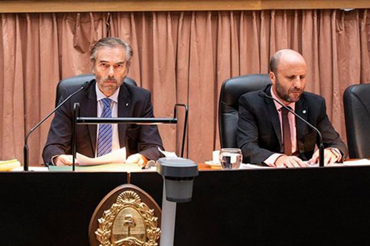 El presidente de la Cámara, Gustavo Hornos y su colega Mariano Borinsky.