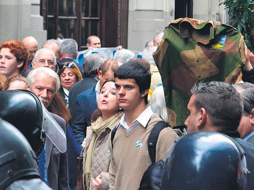 Carafi en el reclamo por los represores en el Ministerio de Justicia.