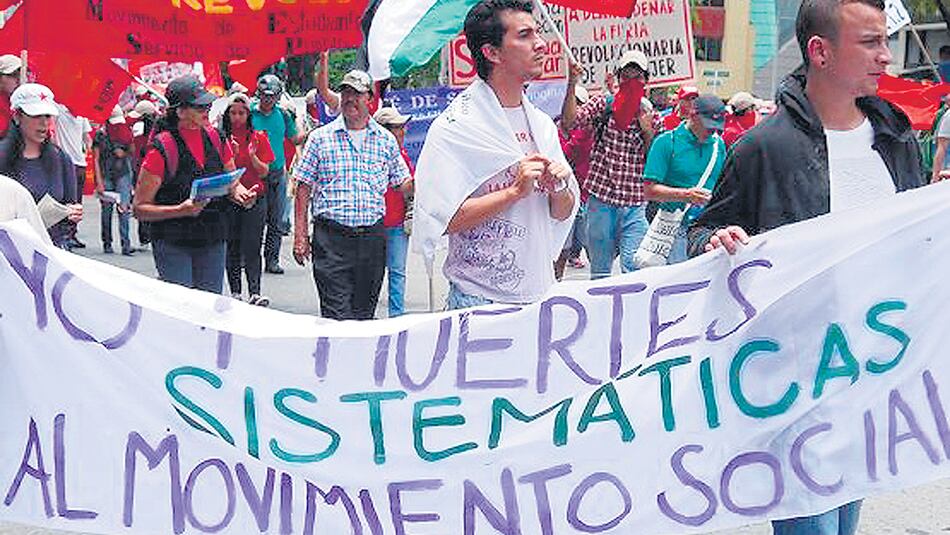 Las marchas de protesta por el asesinato de líderes sociales se repitieron en toda Colombia.