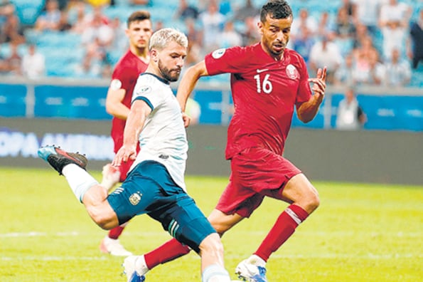 Sergio “Kun” Agüero, autor del segundo gol de la Argentina frente a Qatar.