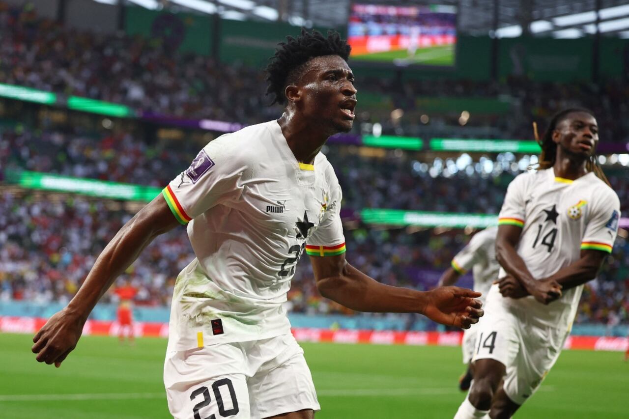 Kudus celebra el gol que le dio el triunfo a su equipo.