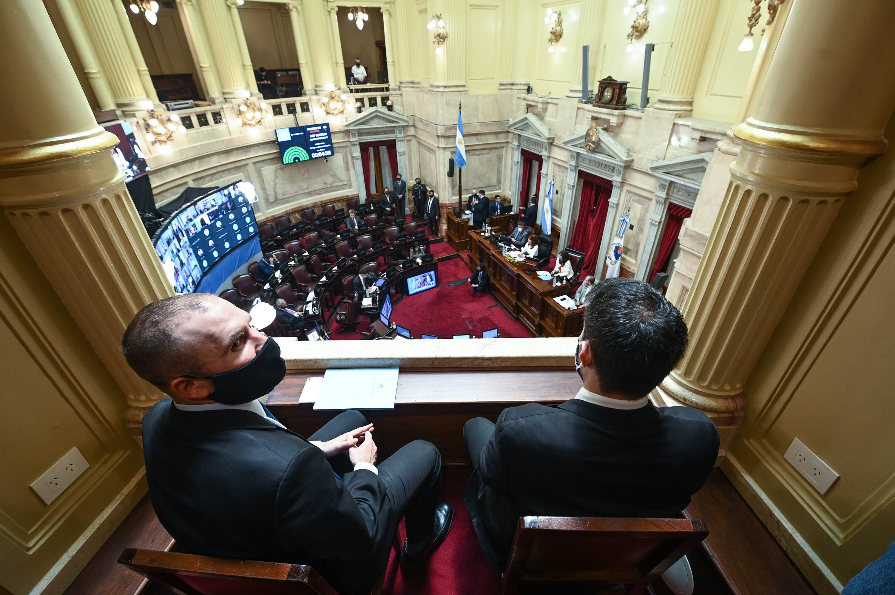 El ministro Martín Guzmán estuvo en el Senado mientras se votaba el proyecto de Presupuesto. 