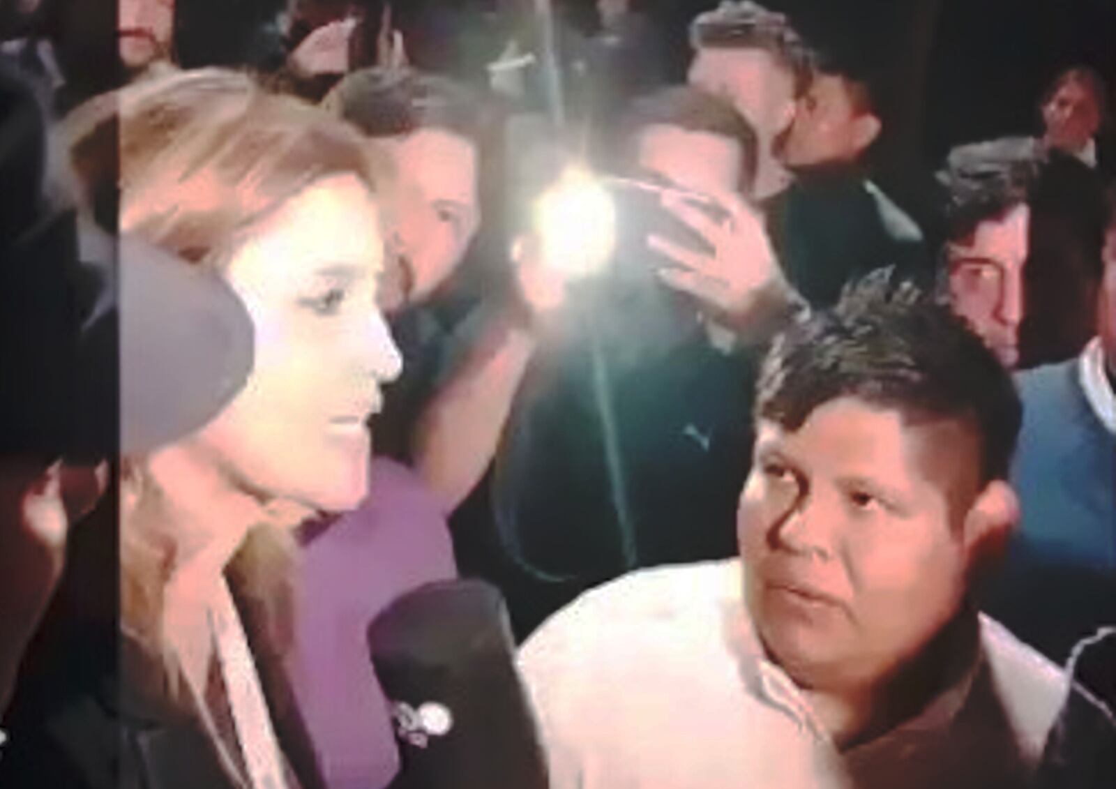 Zunino en el corte de ruta, el día antes de la represión.