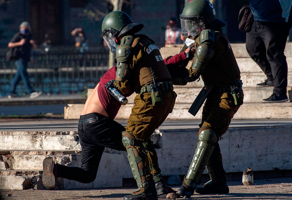La represión polcial de los manifestantes terminó con 108 detenciones.