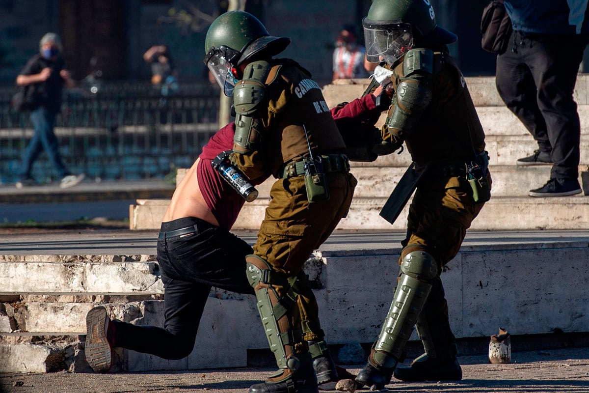 La represión polcial de los manifestantes terminó con 108 detenciones.