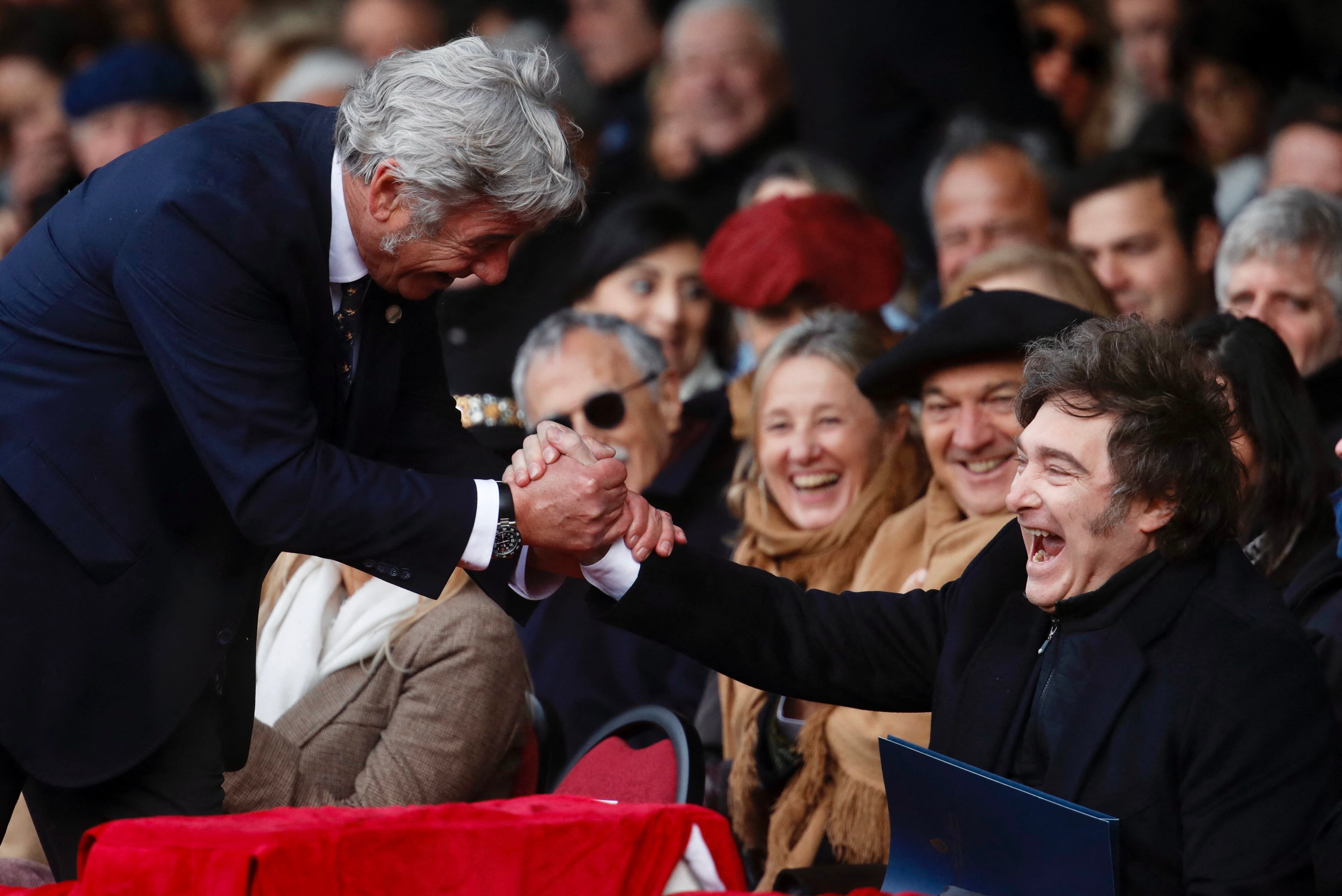 Javier Milei en Palermo, junto a Nicolás Pino. 
