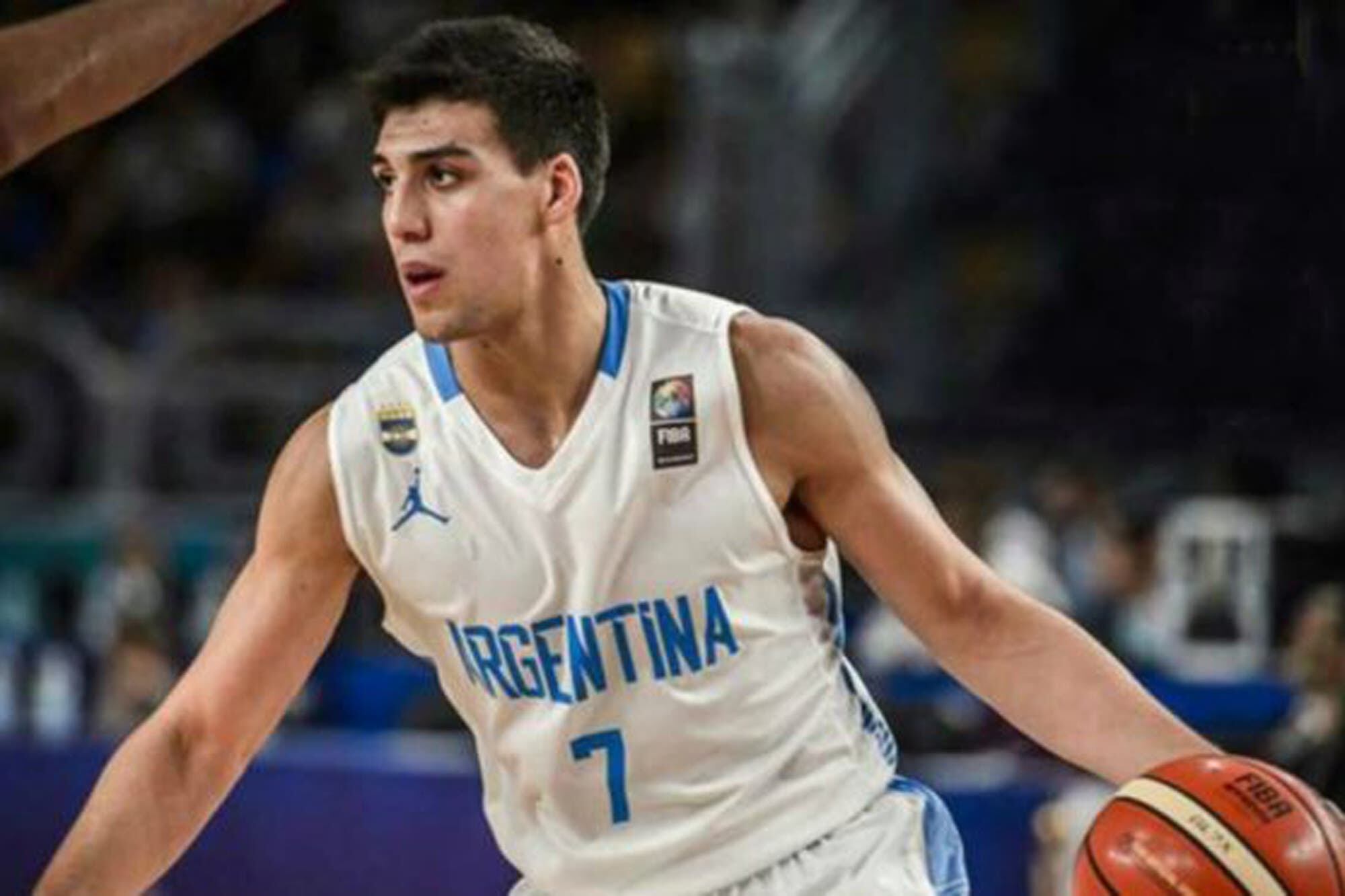 Facundo Corvalán, con la camiseta argentina, en un torneo de categorías juveniles.