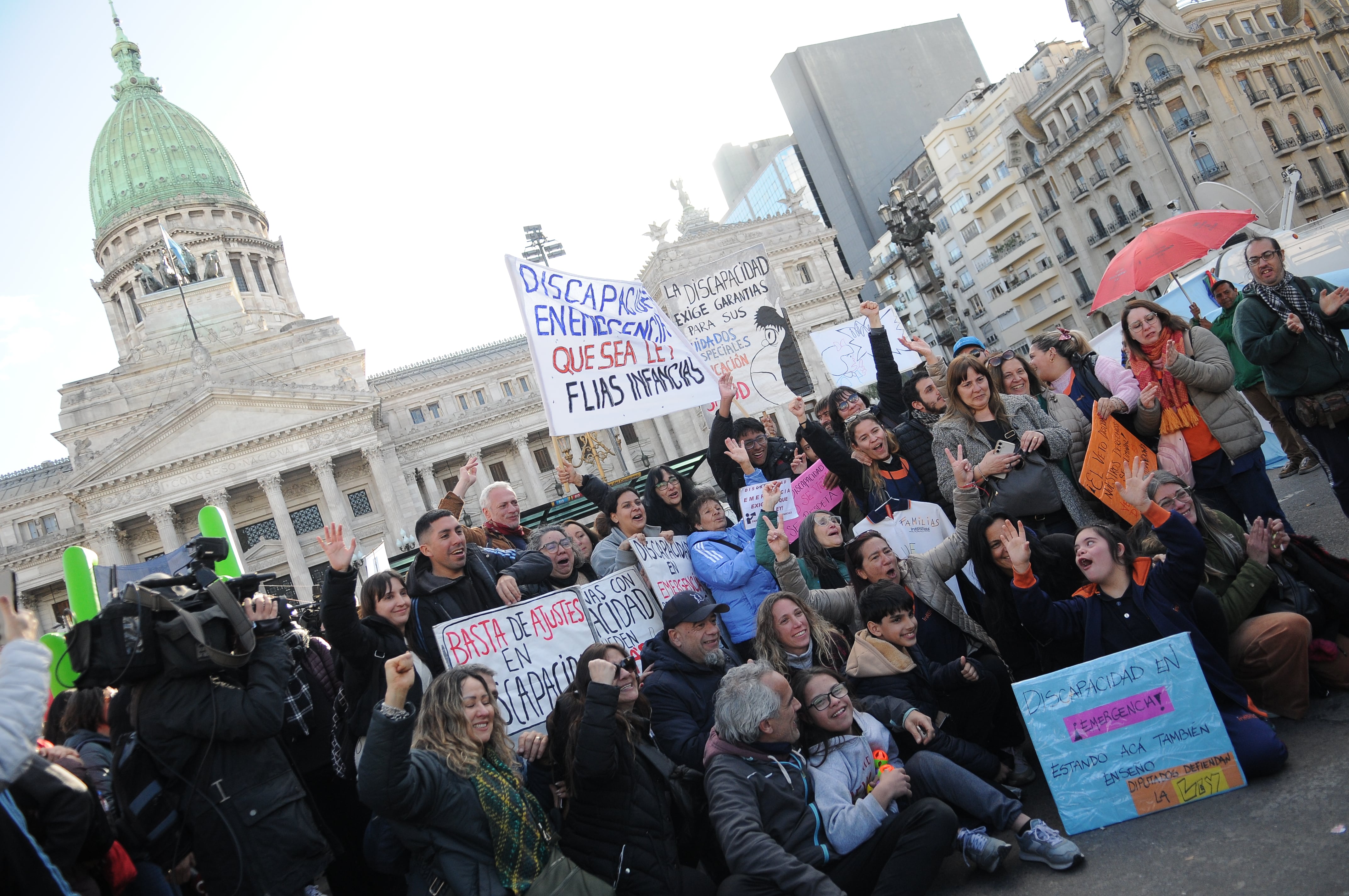Una de las tantas movilizaciones del colectivo de discapacidad en favor de la ley.