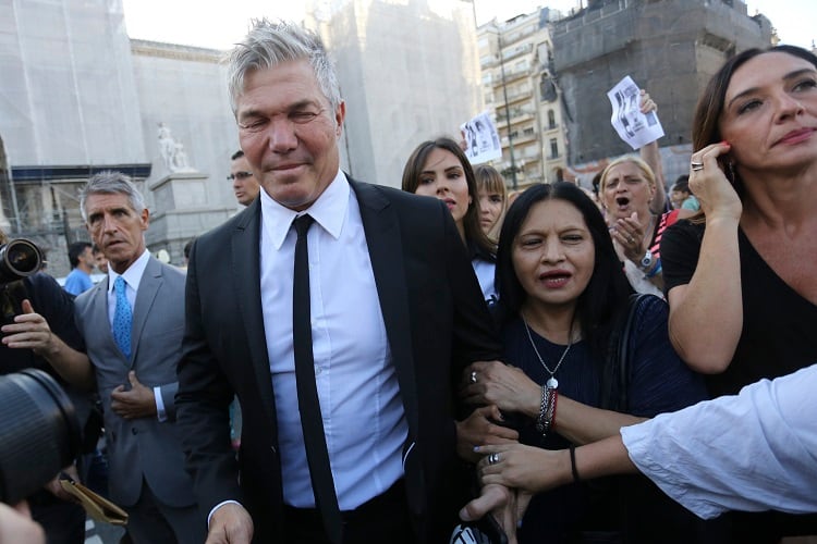 Burlando, el día del acto frente al Congreso en reclamo de justicia.