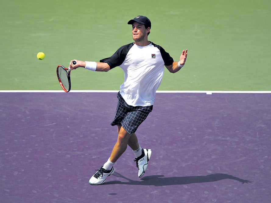 Diego Schwartzman, ayer en el Masters 1000 de Miami.