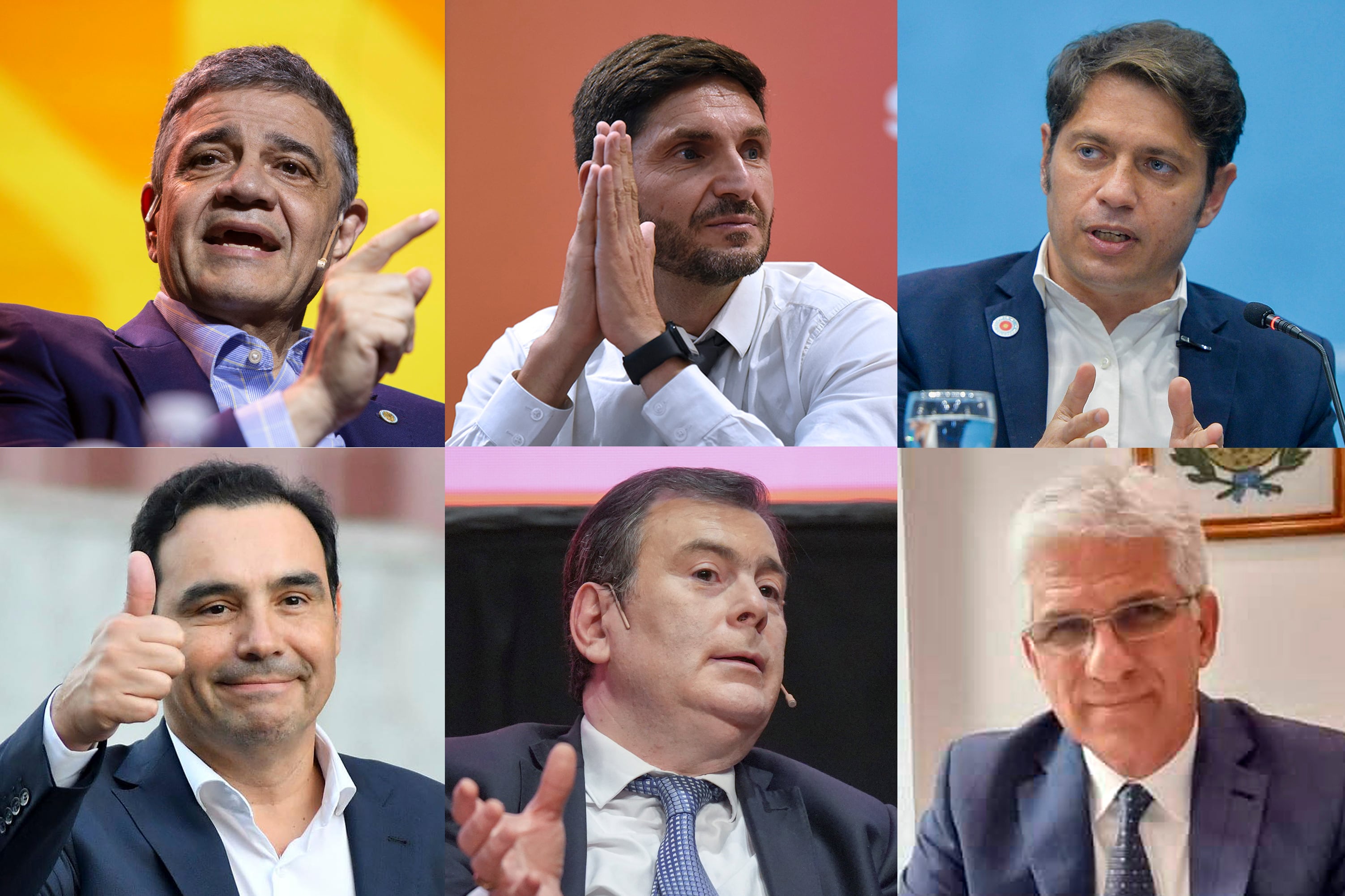 Macri, Pullaro, Kicillof, Valdés, Zamora y Poggi.