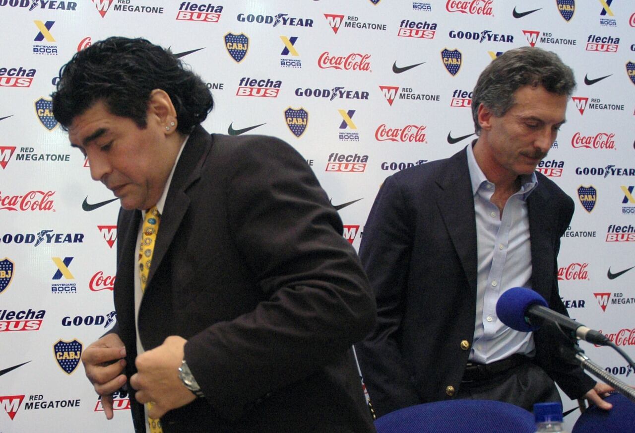 Macri y Maradona, enfrentados desde que coincidieron en Boca.