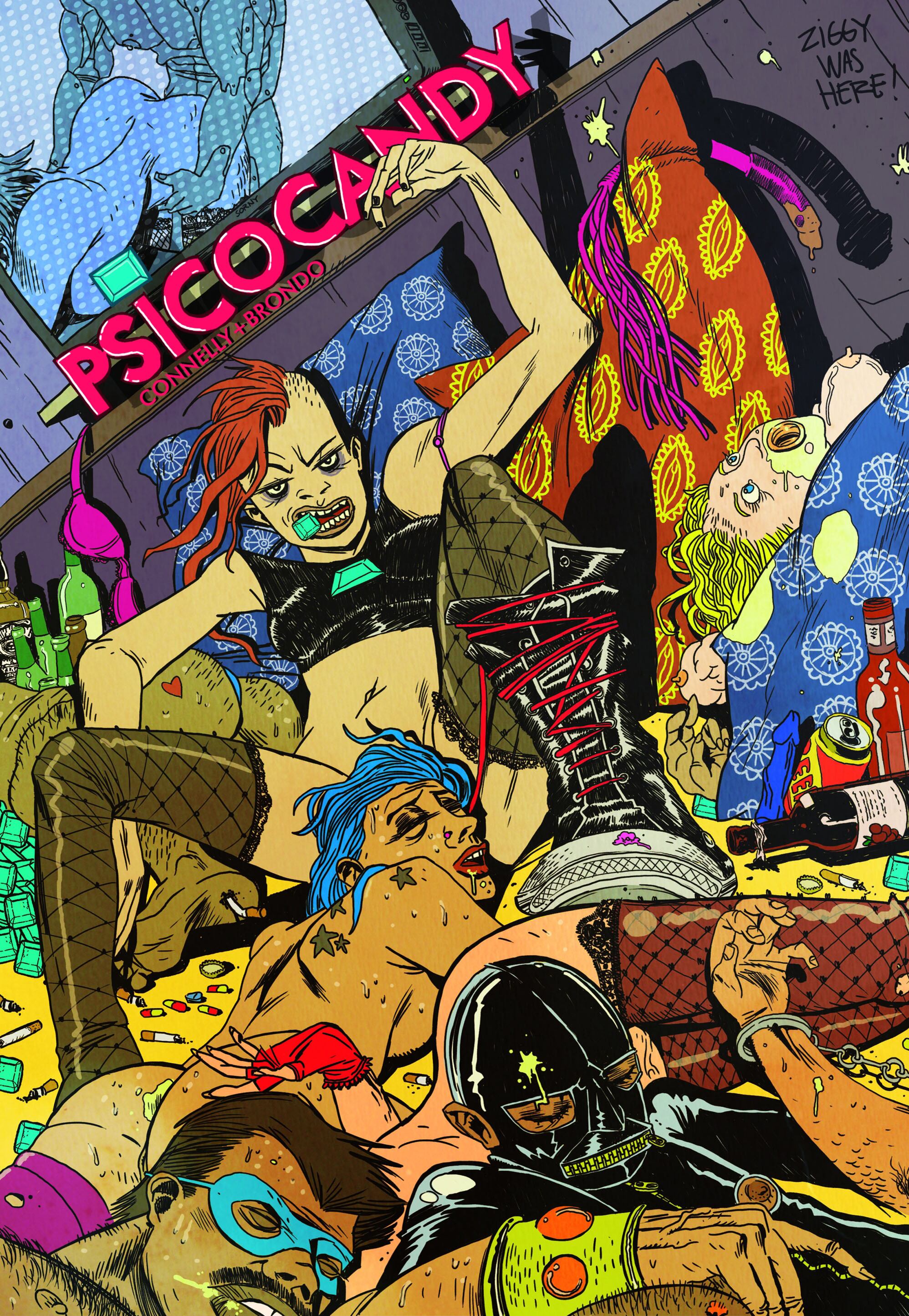 La portada de Psicocandy, dibujada por Nicolás Brondo.