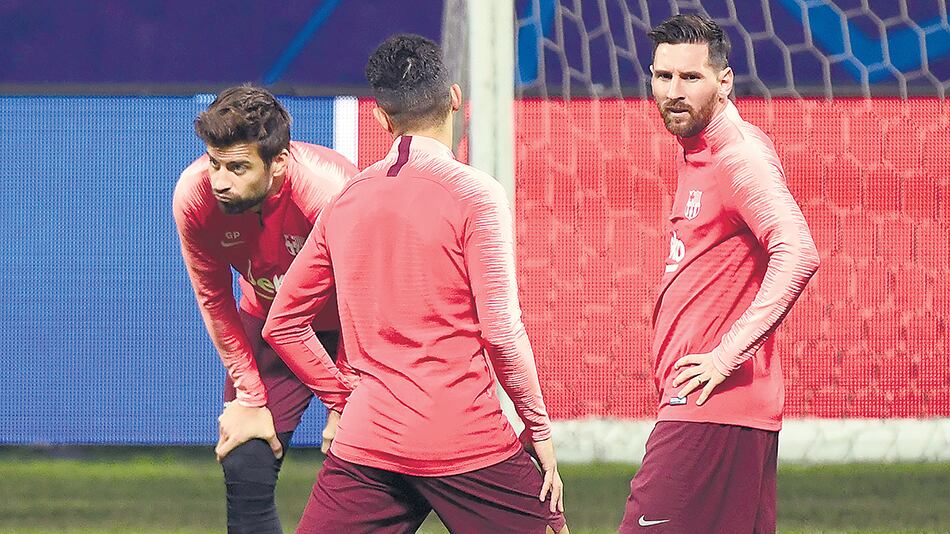 Lionel Messi entrenó a la par del grupo en Italia. Justo hoy tendrá el alta médica.