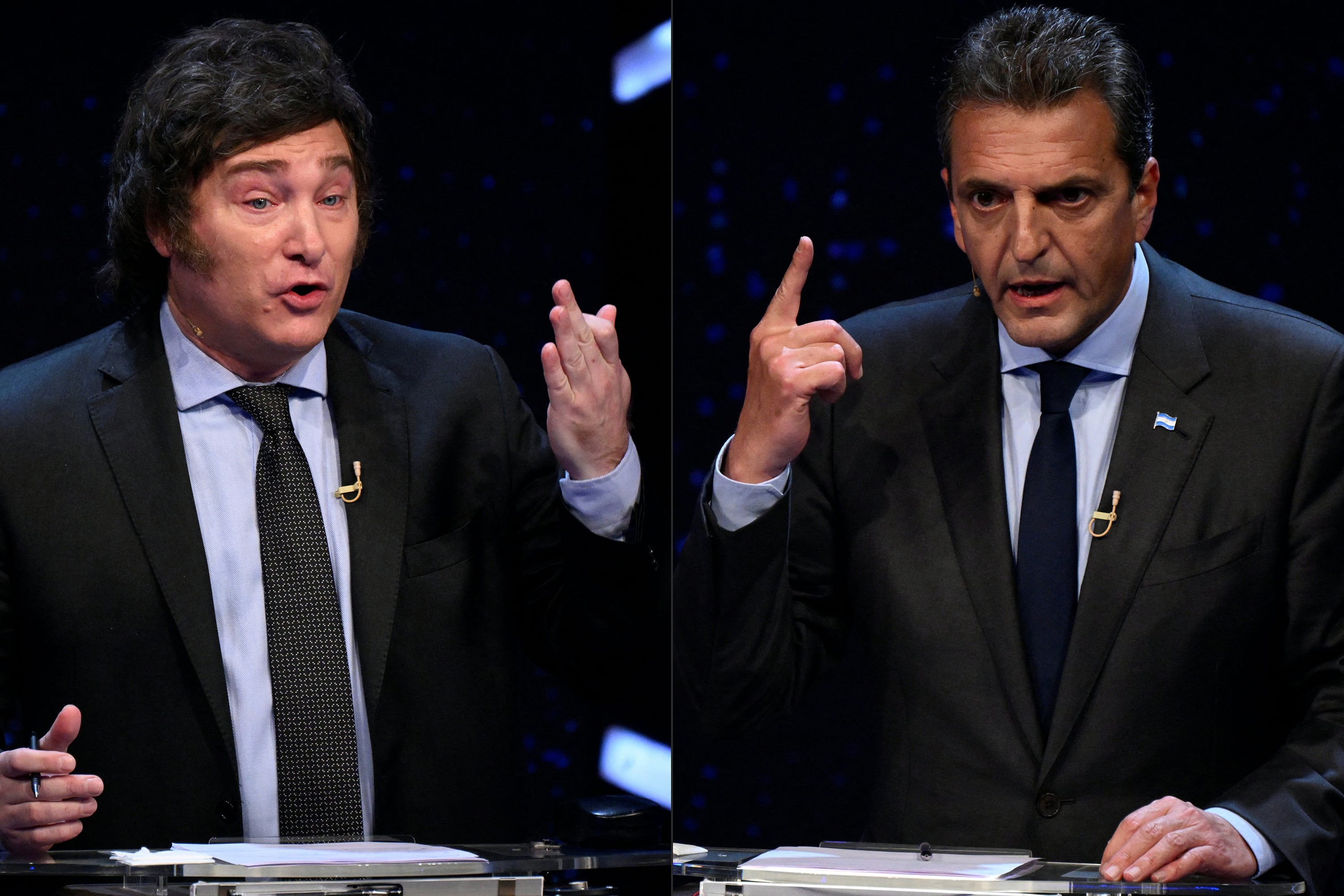 Candidatos Javier Milei y Sergio Massa