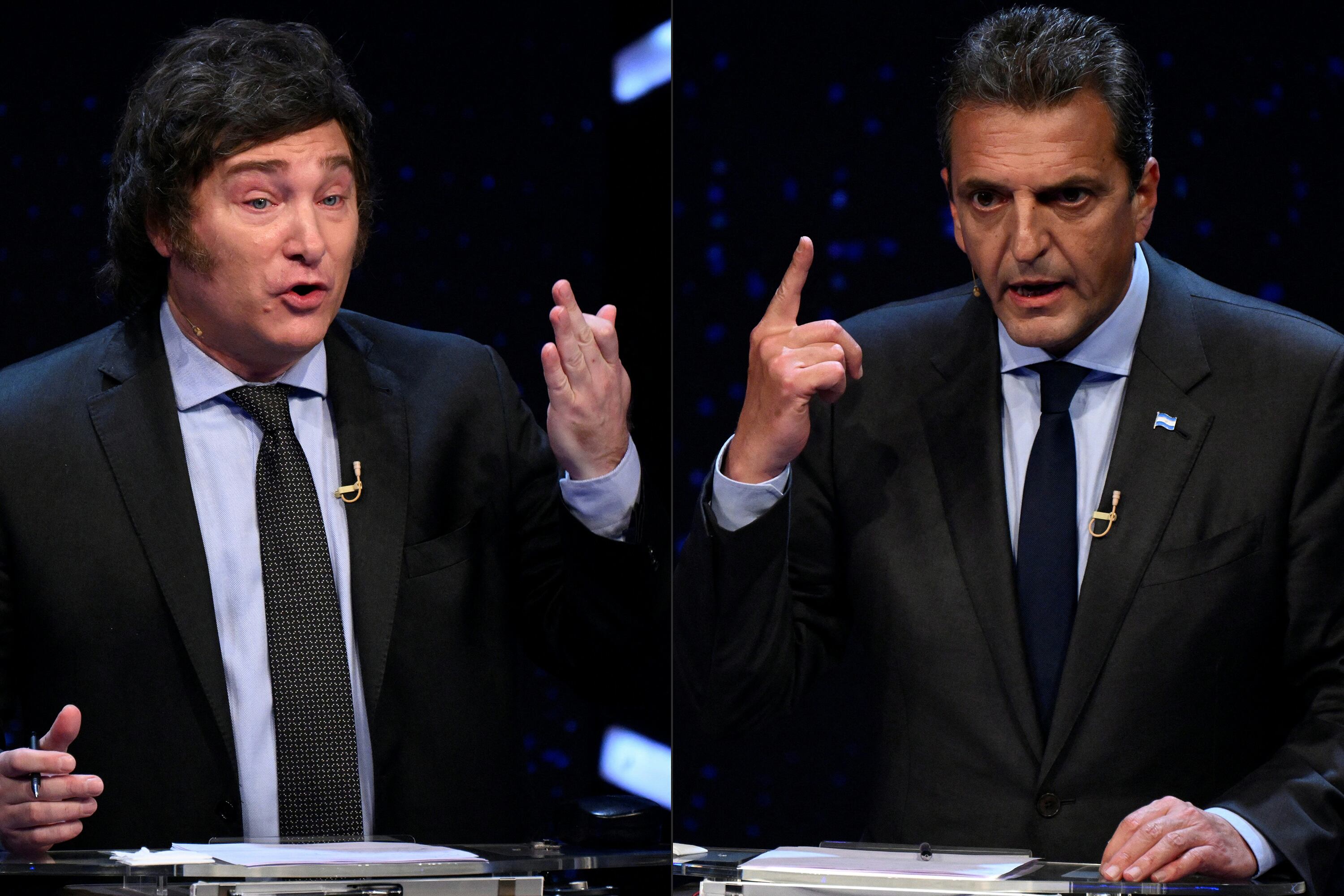 Candidatos Javier Milei y Sergio Massa