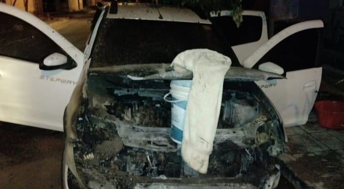 Uno de los vehículos siniestrados