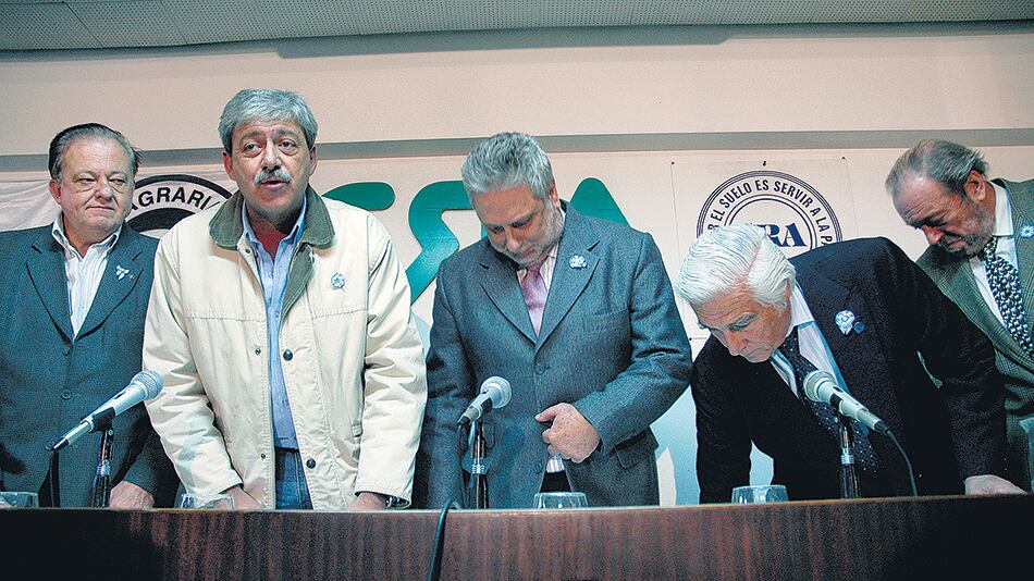 Los integrantes de la Mesa de Enlace en los conflictivos meses de 2008.