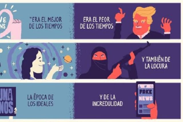 Pictoline se volvió viral presentando mediante dibujos pop las noticias e historias contextuales de interés.