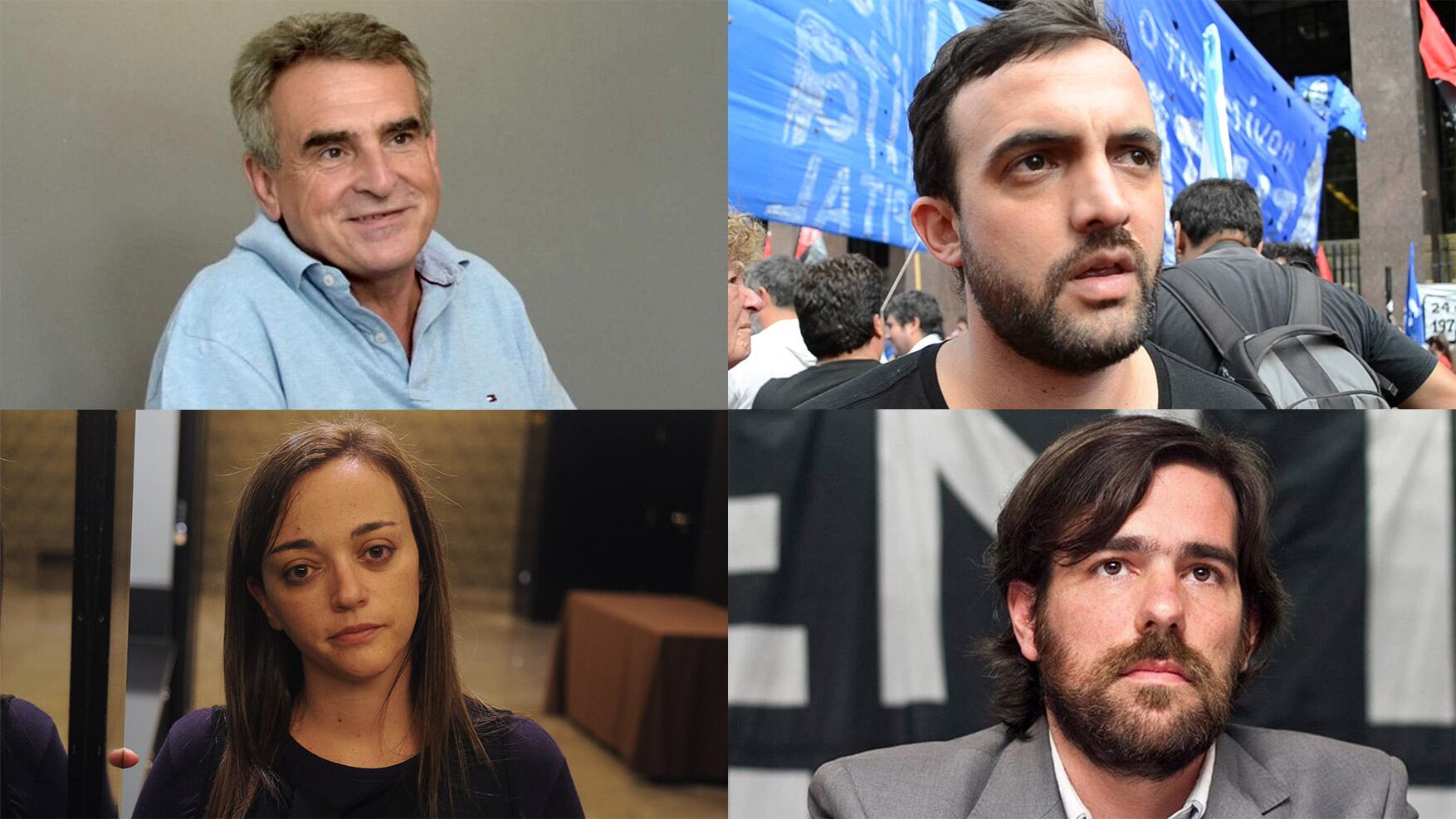 Los diputados Agustín Rossi (FpV), Leonardo Grosso (Evita), Cecilia Moreau (FR), Nicolás del Caño (FIT).
