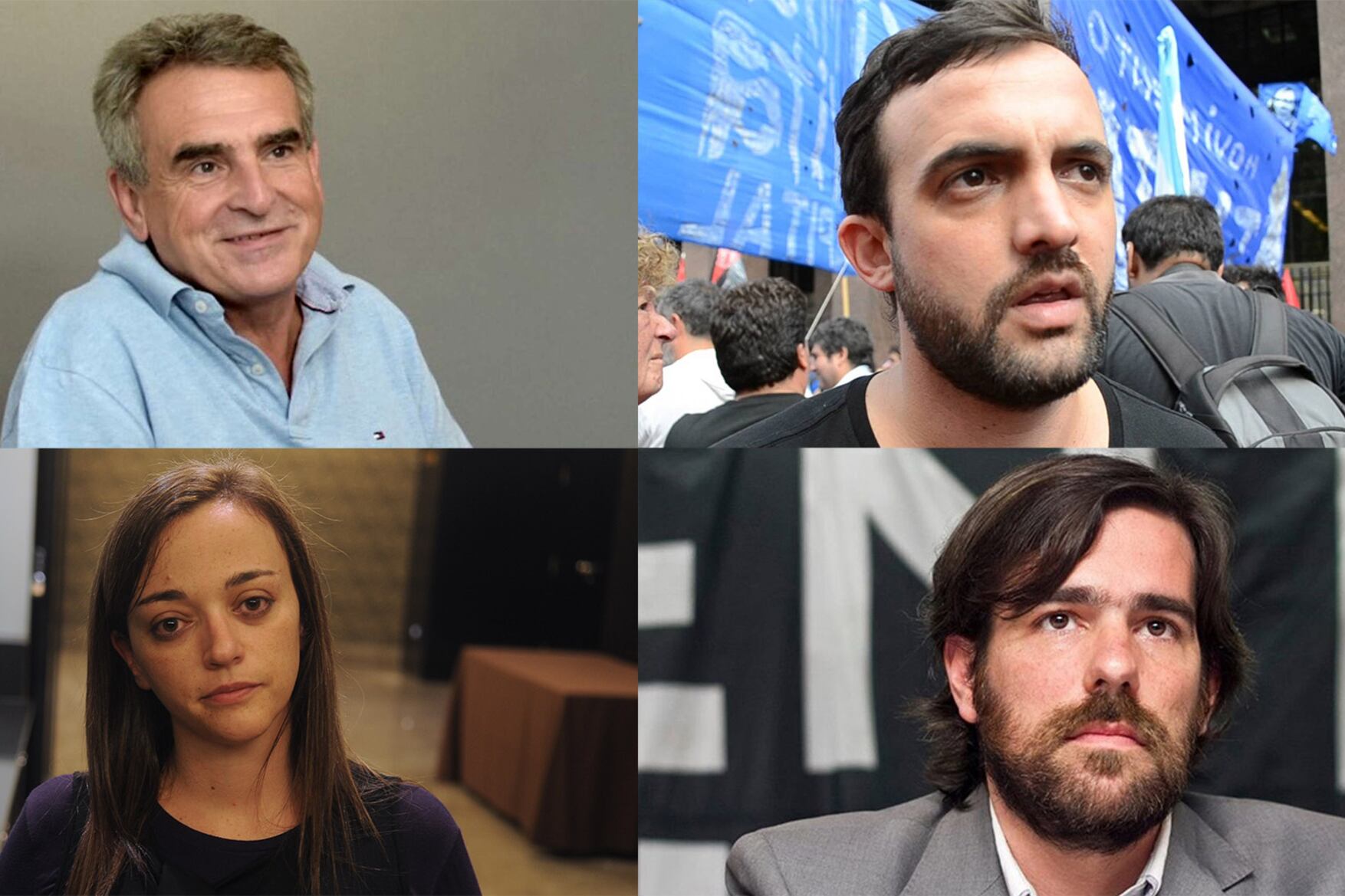 Los diputados Agustín Rossi (FpV), Leonardo Grosso (Evita), Cecilia Moreau (FR), Nicolás del Caño (FIT).