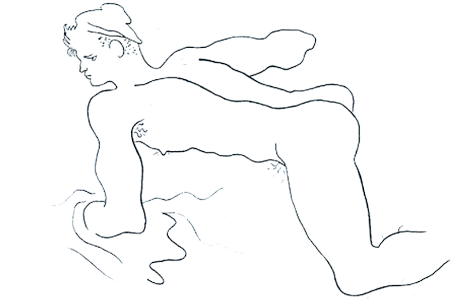 La primera mítica edición de Querelle de Brest, sin firma, apareció en 1947. Incluía 29 famosos dibujos eróticos de Jean Cocteau.