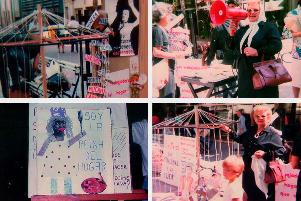 Esperanza Labrador tomó el megáfono para agitar con consignas contra la opresión doméstica.