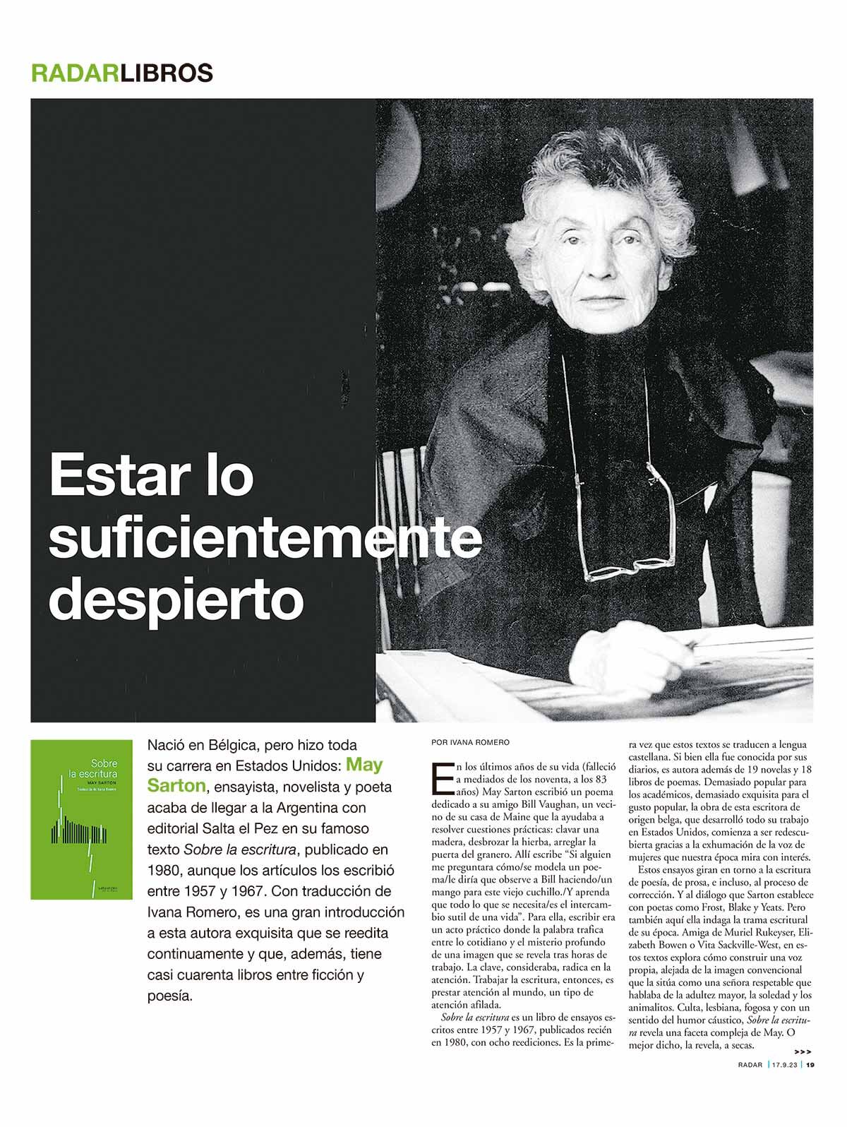 Estar lo suficientemente despierto - 15/09/2023