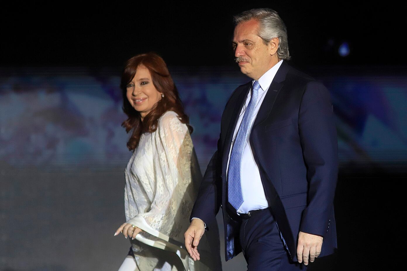 La vicepresidenta Cristina Fernández y el presidente Alberto Fernández.