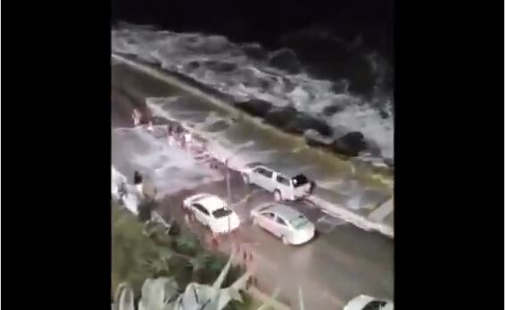 Se produjeron olas de hasta dos metros de alto