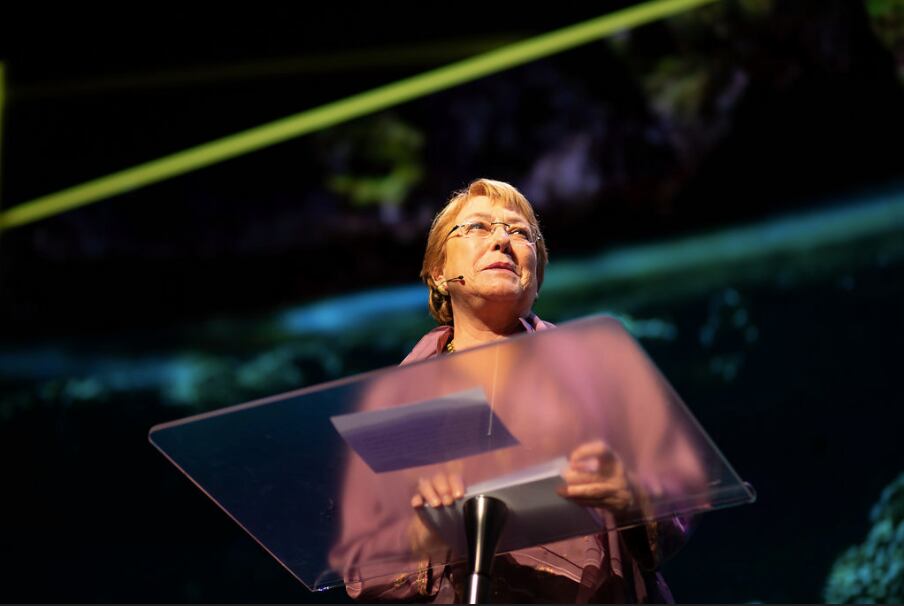 Michelle Bachelet en una conferencia, en 2018 / Facebook de Michelle Bachelet