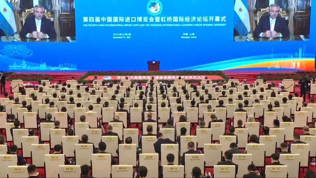 Alberto Fernández participó mediante un mensaje grabado de la inauguración de la cuarta edición de la China International Import Expo (CIIE), la feria de importaciones y exportaciones más importante del mundo.