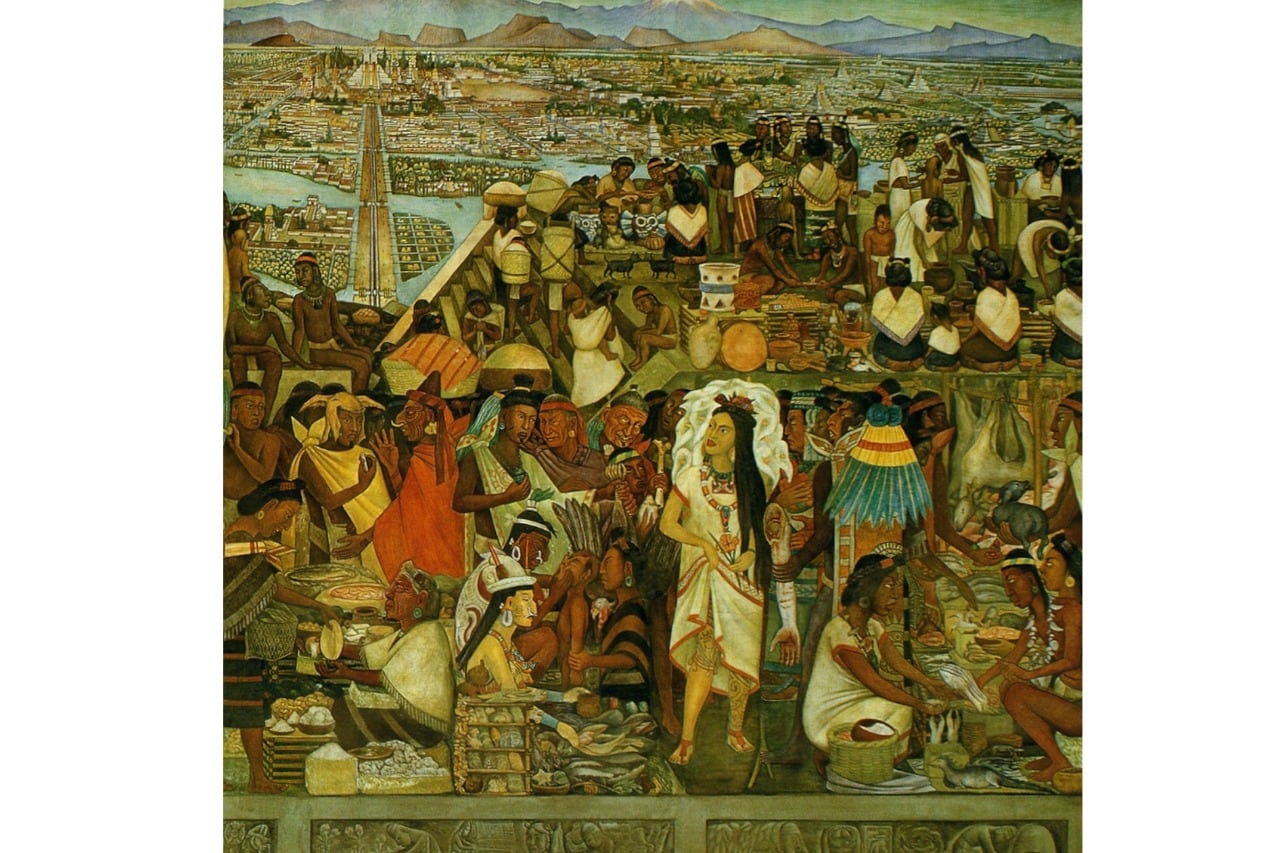 La Malinche (Diego de Rivera, mural en el Palacio Nacional de México).