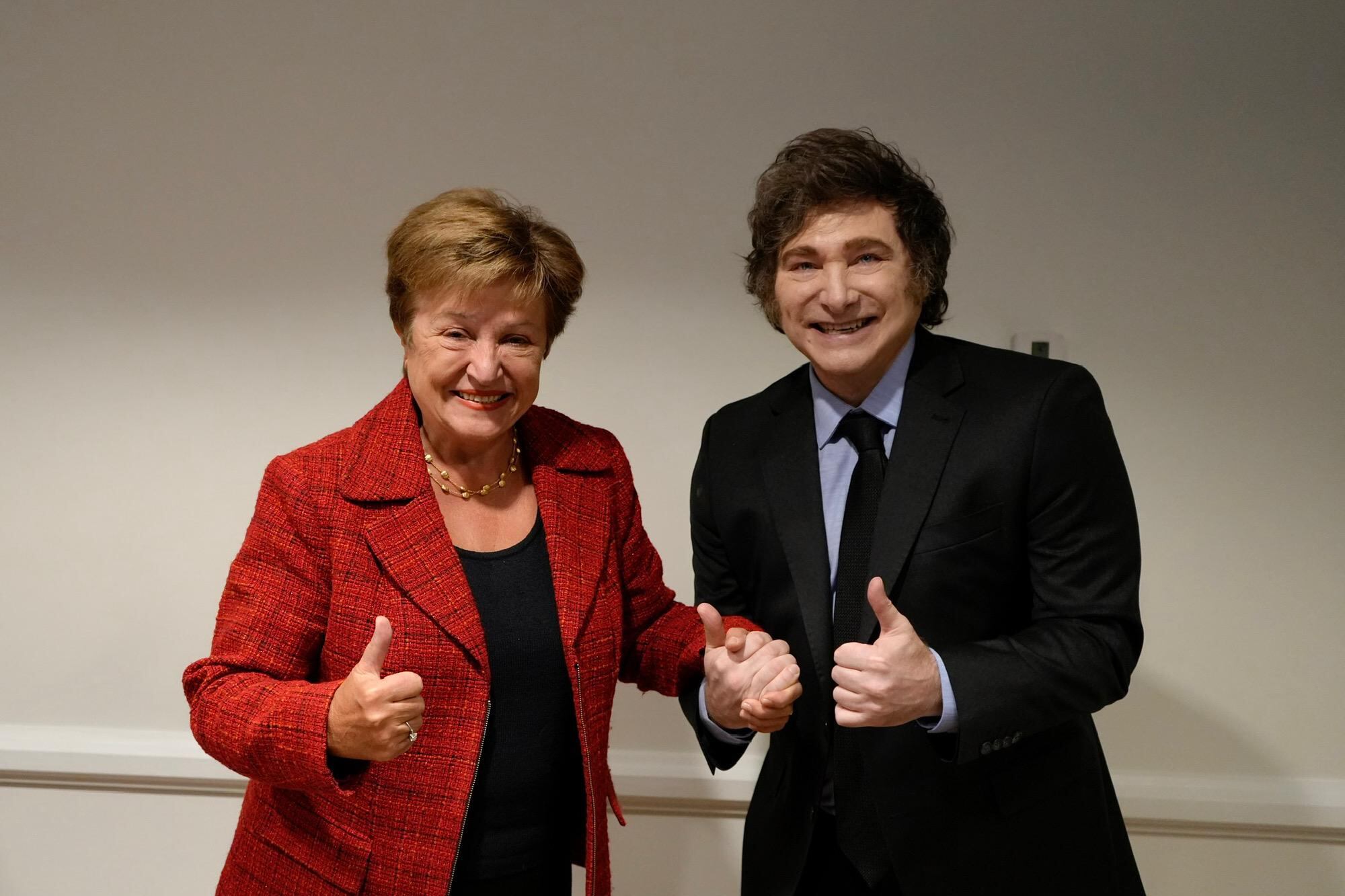 Kristalina Gueorguieva y Javier Milei