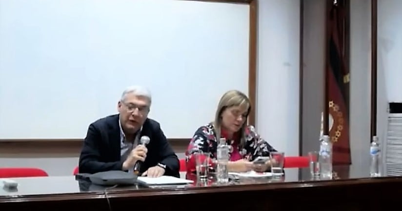 El vicerrector Nicolás Innamorato y Carolina Romano. 