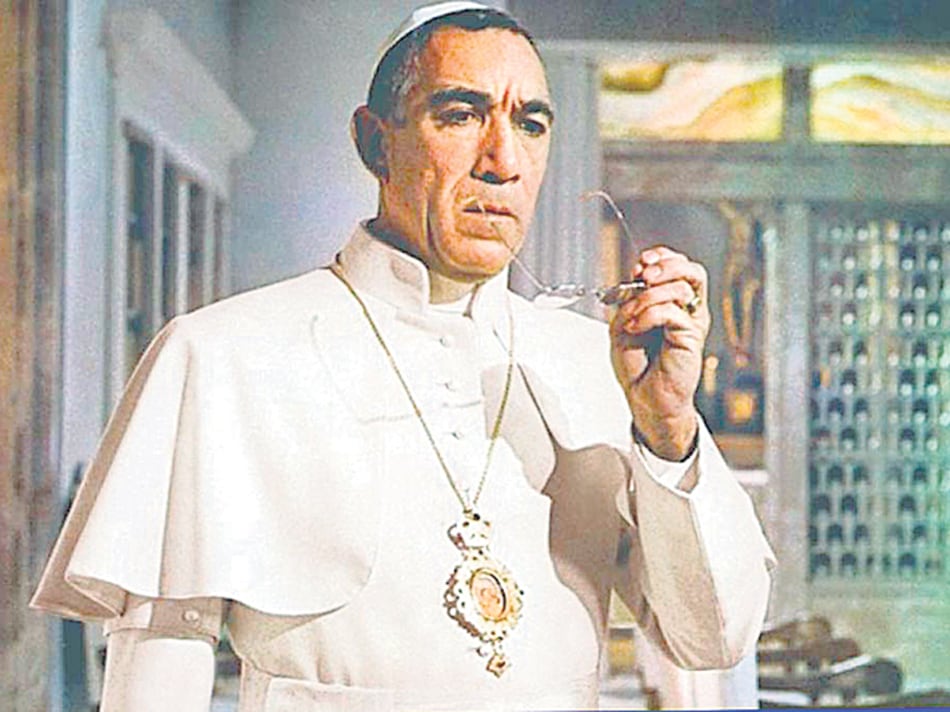 el Papa ucraniano de Anthony Quinn en Las sandalias del pescador (1968), de Michael Anderson.