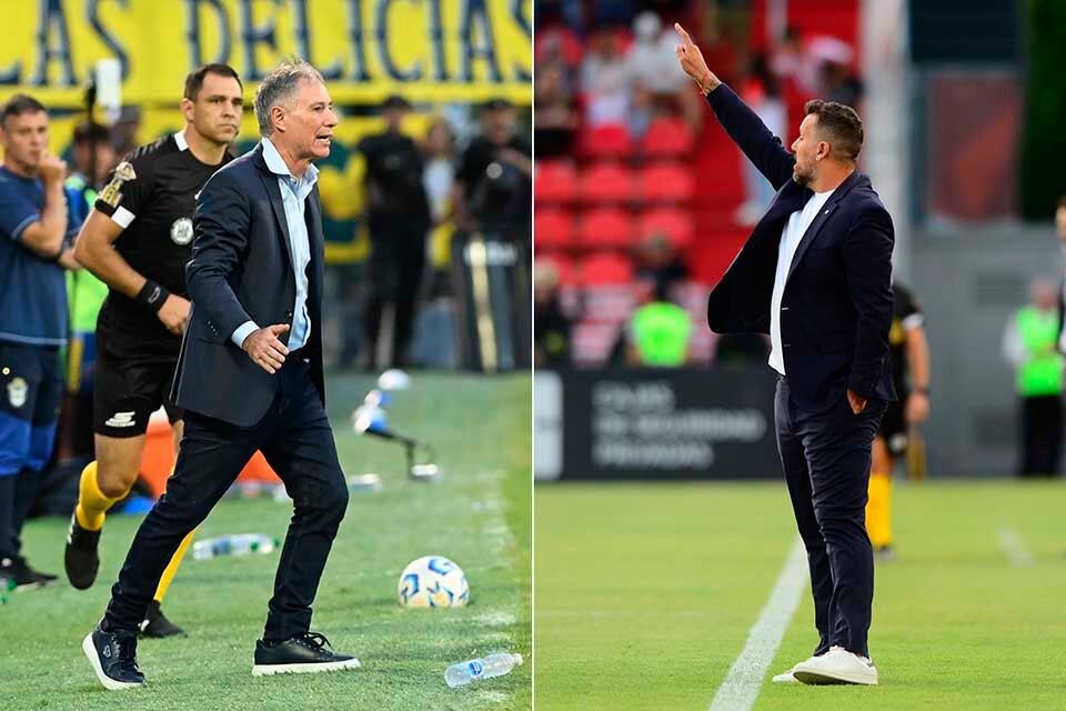 Los técnicos Ariel Holan y Cristian Fabbiani piensan en los cambios.
