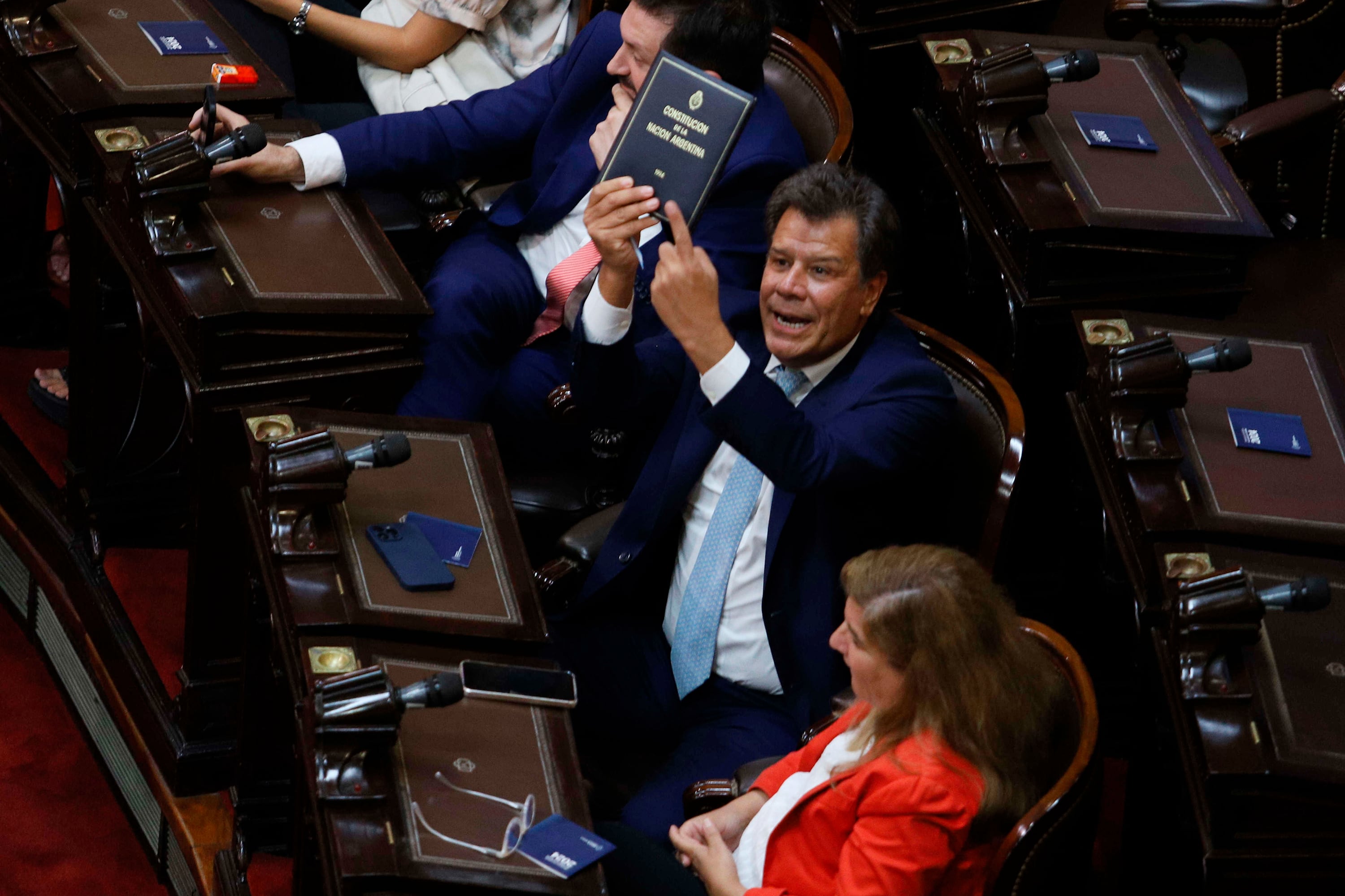 Manes le mostró a Milei la Constitución Nacional