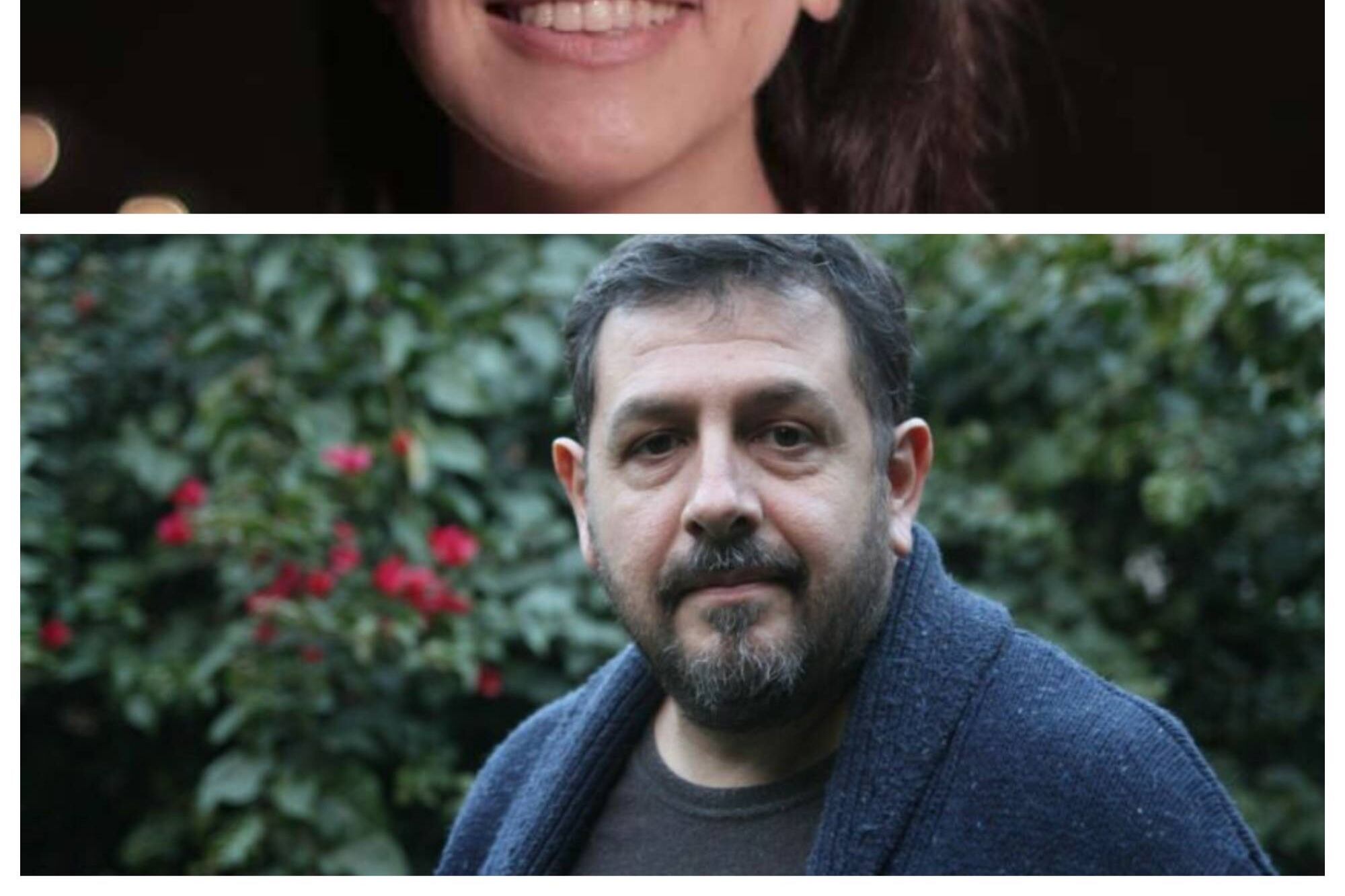 La cuentista Alejandra Kamiya y el escritor Marcelo Britos.