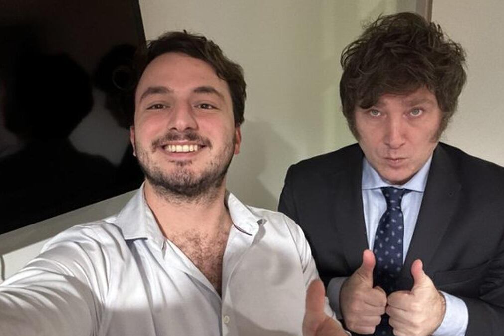 Agustín Romo y Javier Milei. 