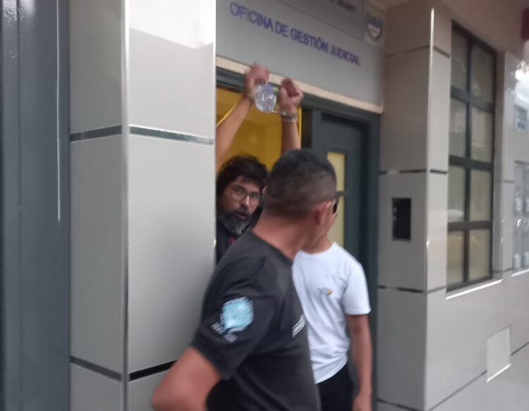 Moranini a la salida de la audiencia de imputación. 