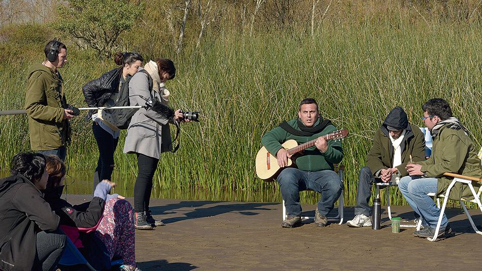 Escenas de la filmación de “Los fuegos internos”.