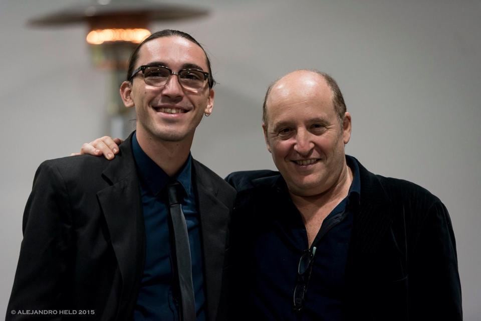 El músico Bruno Lo Bianco junto a Martín Bauer, director del festival. 