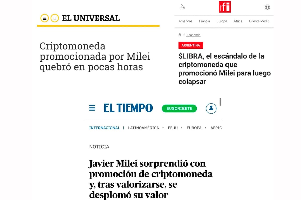 Así retrataron los medios internacionales la fallida criptomoneda que  promocionó Milei – Página|12