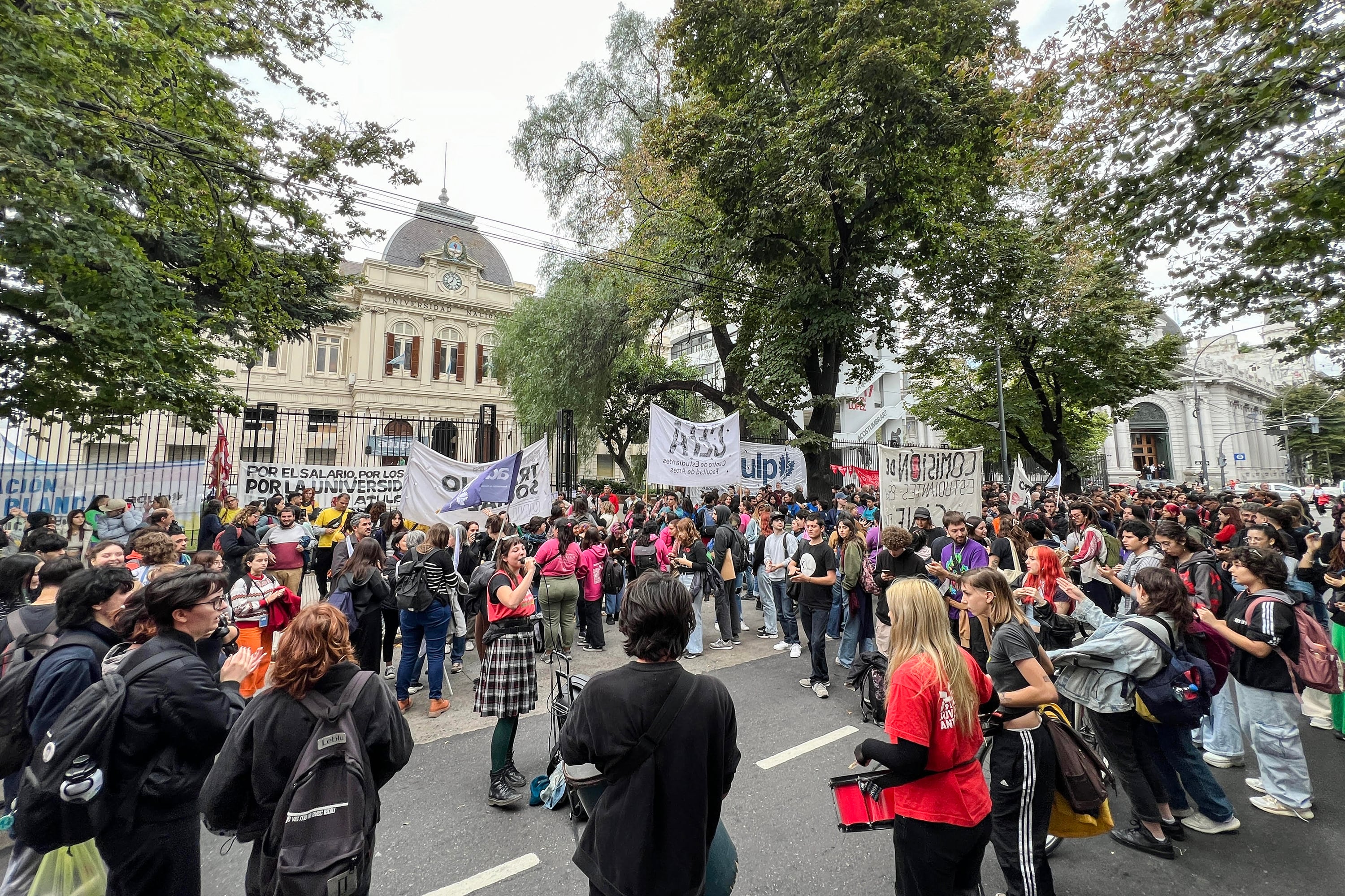 La comunidad de la UNLP se movilizó ayer en la capital provincial.