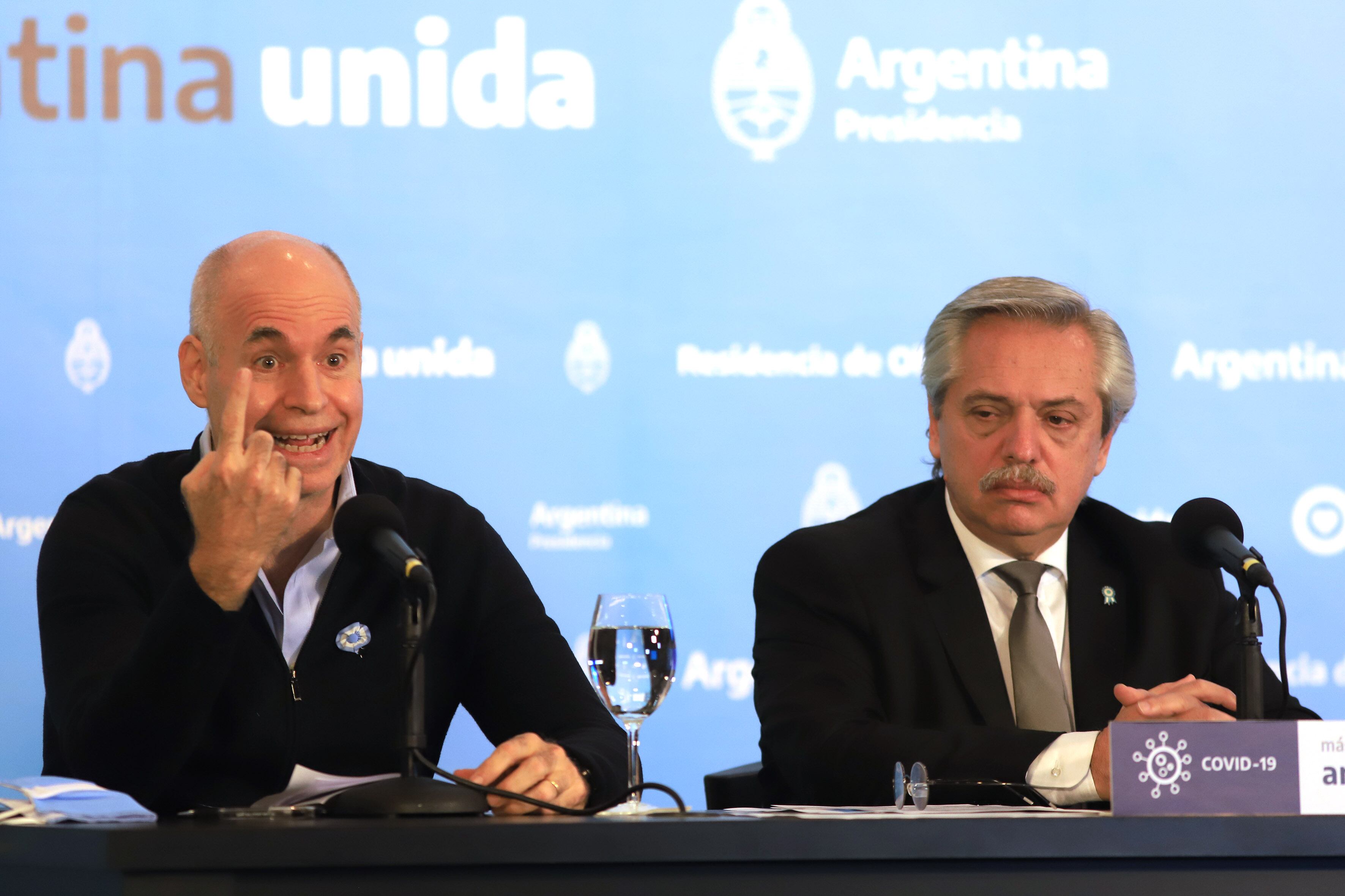 Horacio Rodríguez Larrete, jefe de la Ciudad de Buenos Aires, con el presidente Alberto Fernández.