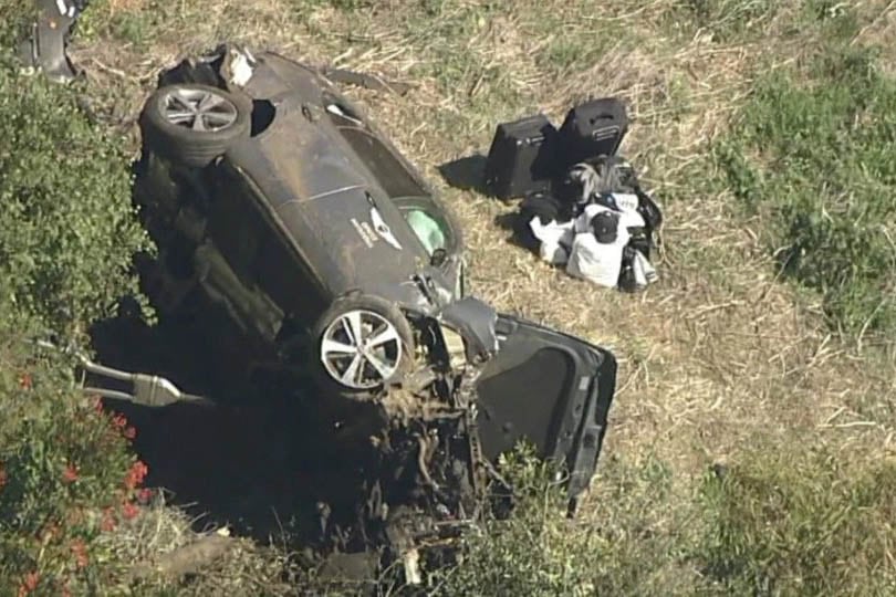 El auto en el que viajaba el estadounidense.