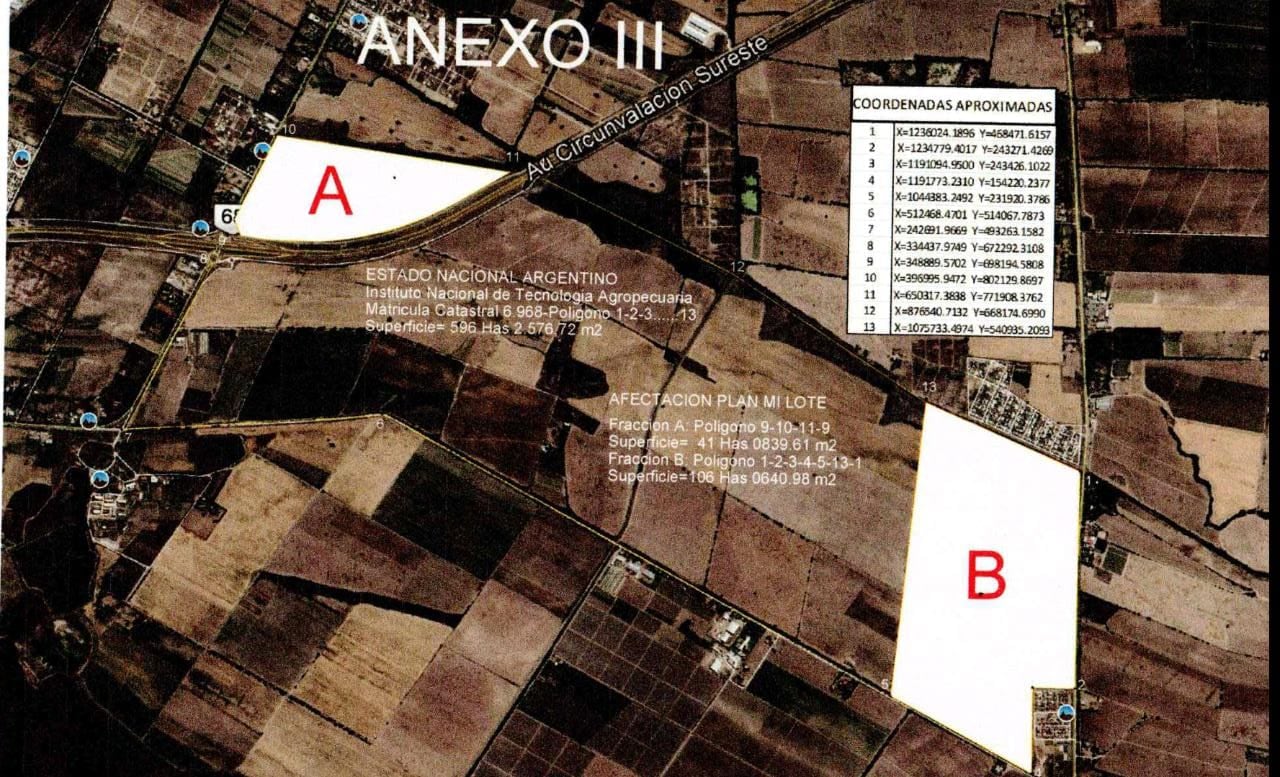 El proyecto del gobierno en las tierras del INTA Cerrillos. 
