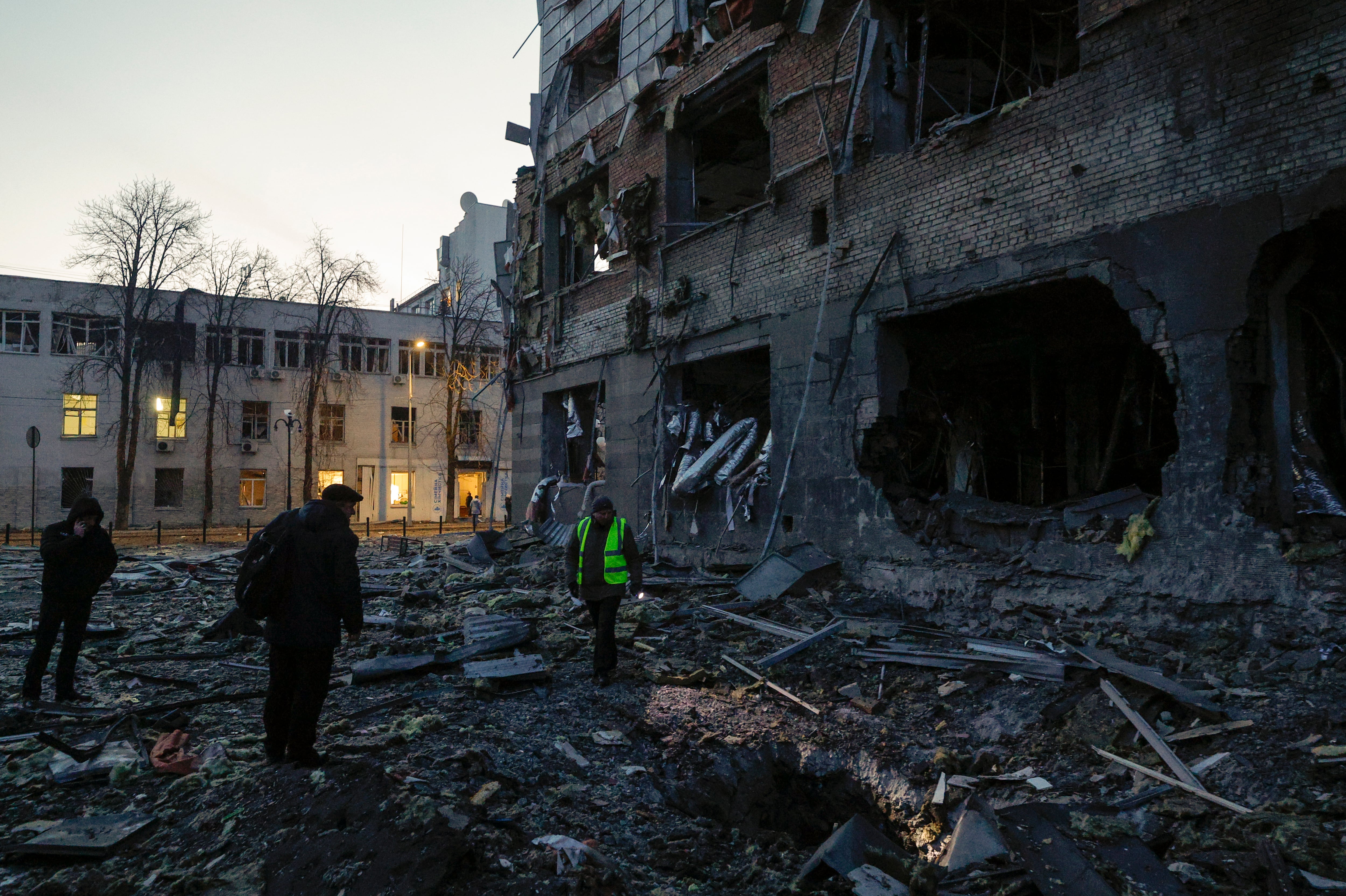 Ataque con misiles en Kiev que dejó al menos un muerto. 