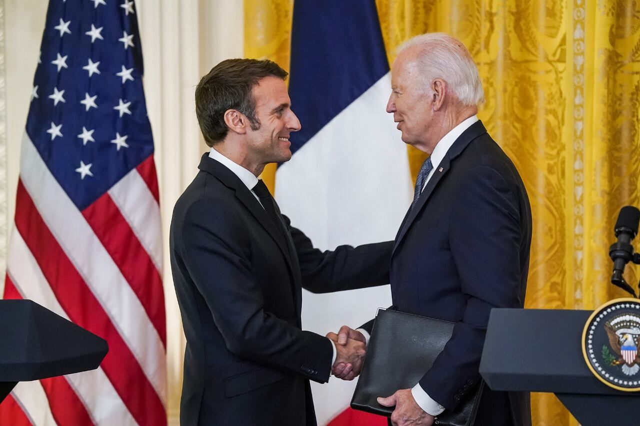 Macron y Biden en la Casa Blanca.
